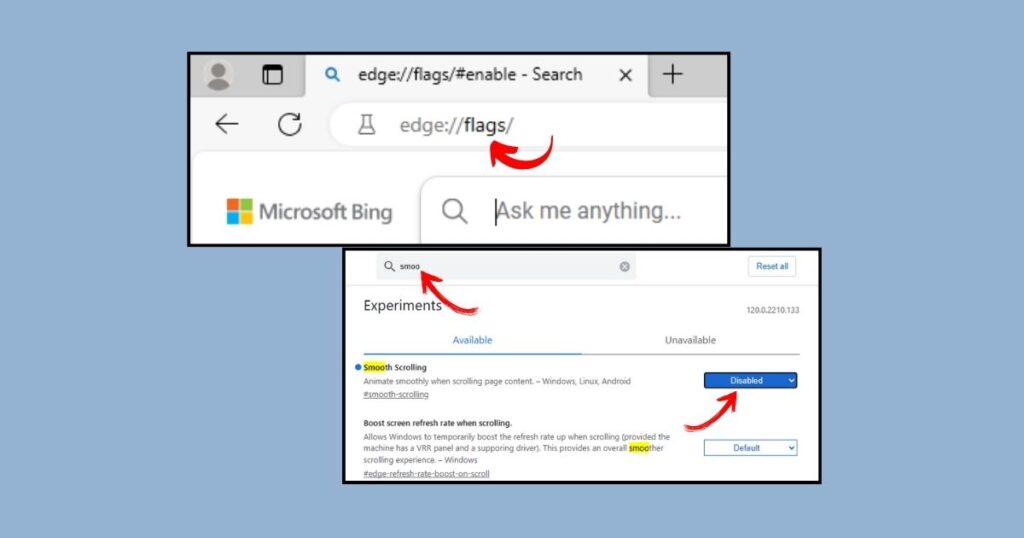 Disable Smooth Scrolling: