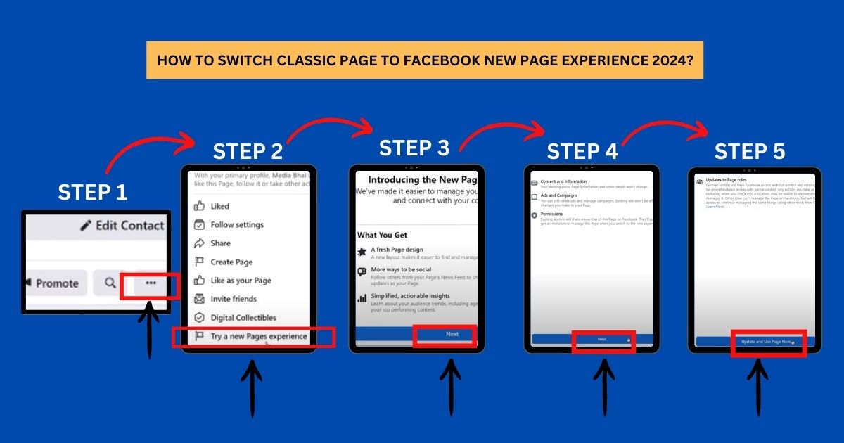 How to Switch Classic Page to Facebook New Page Experience 2024?
